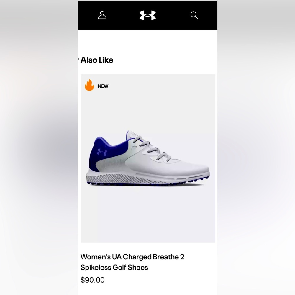 Women's UA Charged Breathe 2 Spikeless Golf Shoes worn once